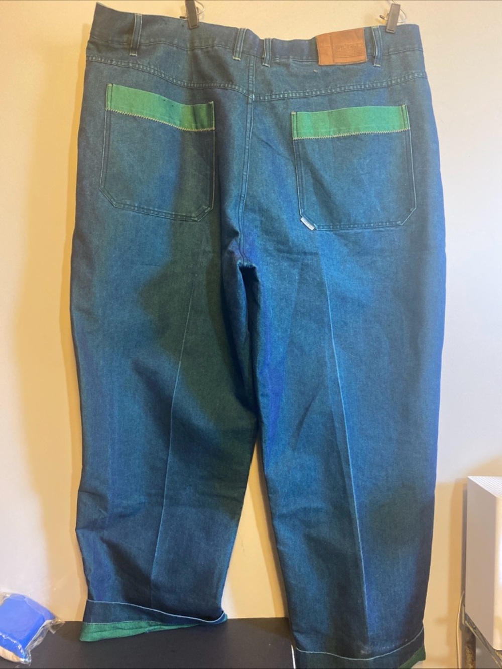 Vintage 90s Y2K Fubu Blue Dark Wash Baggy Denim Jeans 48/34
